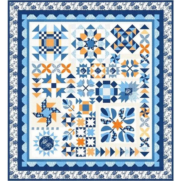 Denim and Daisies Quilt Kit by Fig Tree Co for Moda - Picture 1 of 8